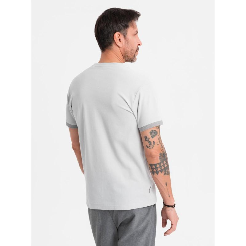 Klasszikus BASIC férfi pamut póló - sötétkék V2 OM-TSBS-0236