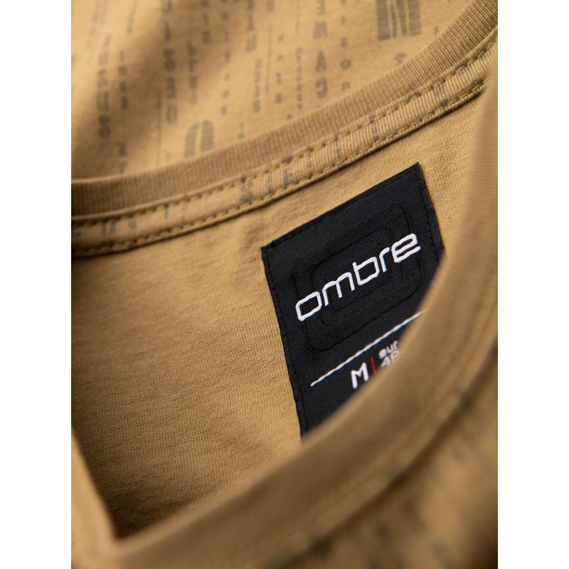 Férfi pamut V-nyakú kötött póló mosott hatású - sötétkék V7 OM-TSWT-0242