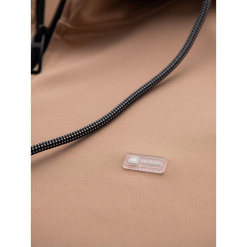 Pánska mikina s vysokým golierom a pruhmi - sivá melírovaná V1 OM-SSZP-0219