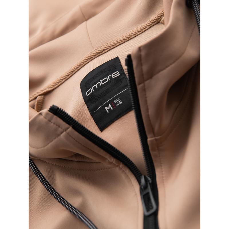 Pánska mikina s vysokým golierom a pruhmi - sivá melírovaná V1 OM-SSZP-0219