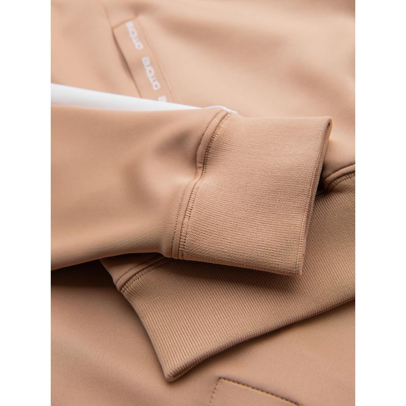 Pánska mikina s vysokým golierom a pruhmi - sivá melírovaná V1 OM-SSZP-0219