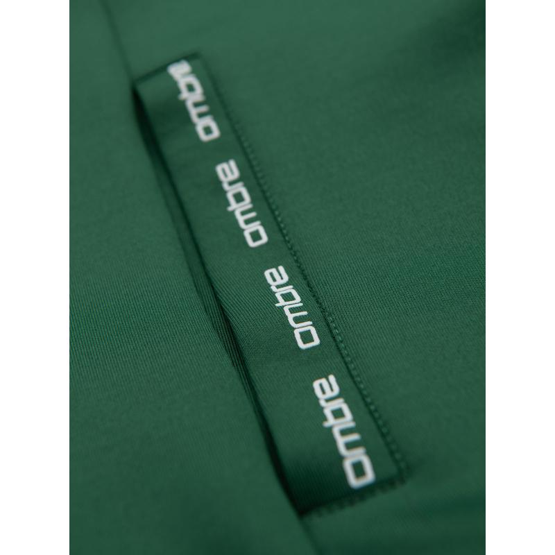 Pánska mikina s vysokým golierom a pruhmi - sivá melírovaná V1 OM-SSZP-0219