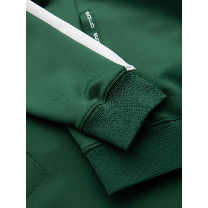 Pánska mikina s vysokým golierom a pruhmi - sivá melírovaná V1 OM-SSZP-0219