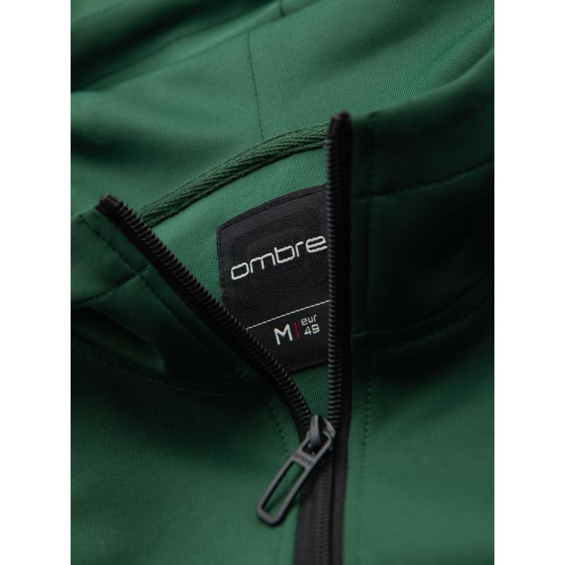 Pánska mikina s vysokým golierom a pruhmi - sivá melírovaná V1 OM-SSZP-0219