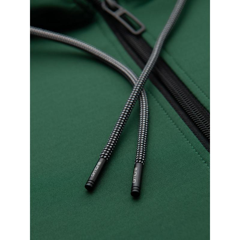 Pánska mikina s vysokým golierom a pruhmi - sivá melírovaná V1 OM-SSZP-0219