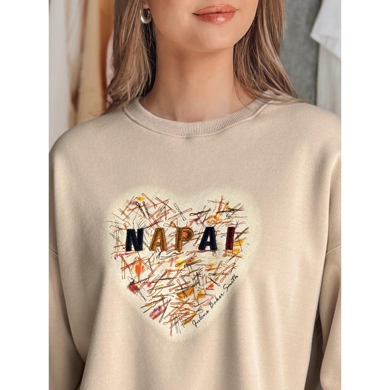 Női oversize pulóver SERDUCHOVA bézs