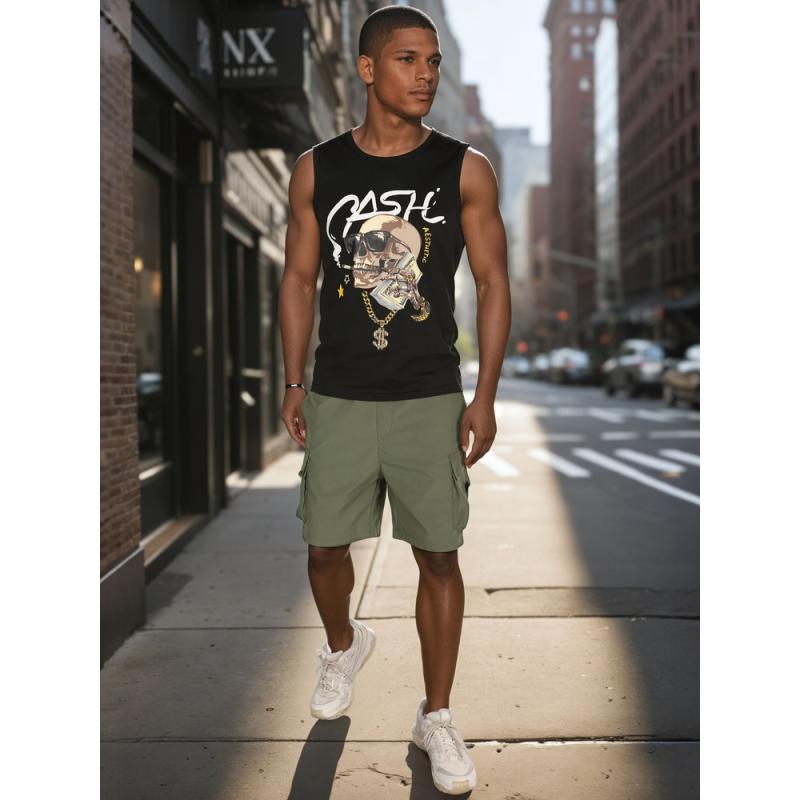 Pánske tričko bez rukávov čierne