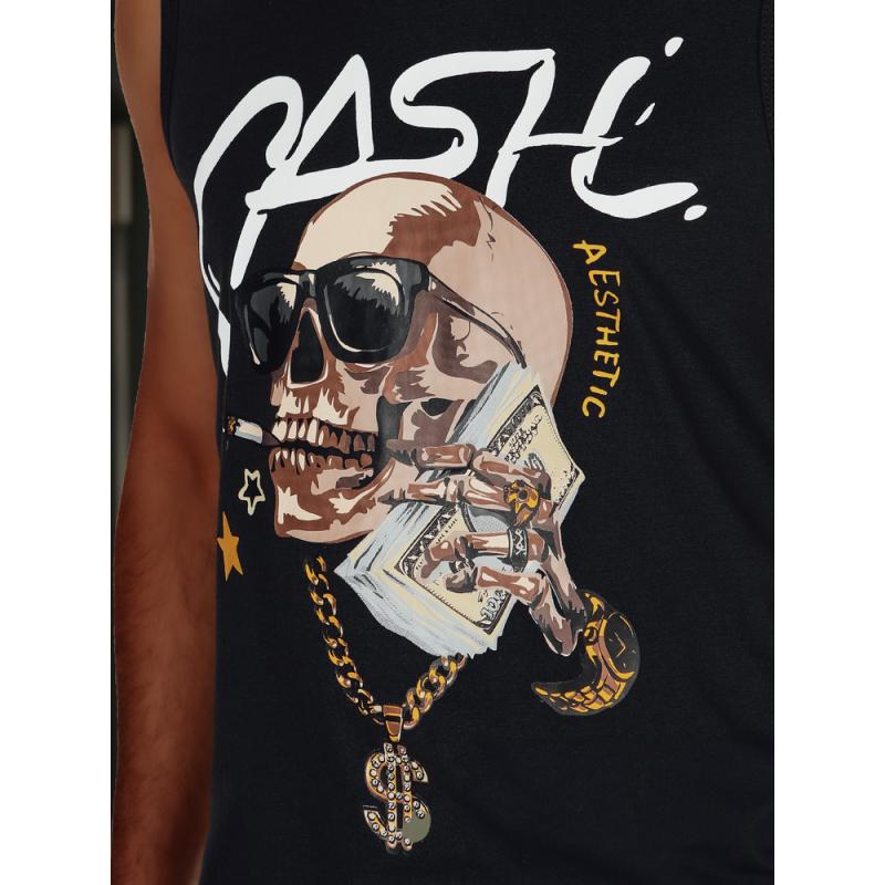 Pánske tričko bez rukávov čierne