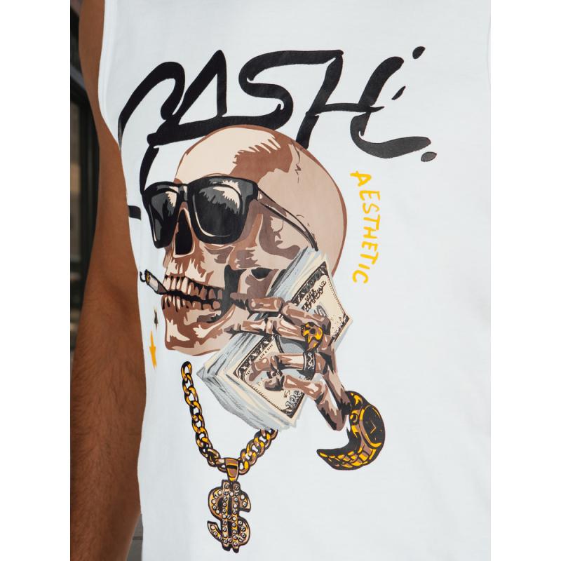 Pánské tričko bez rukávů bílé