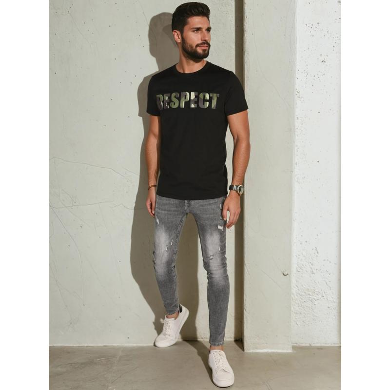 Pánské tričko s potiskem černé