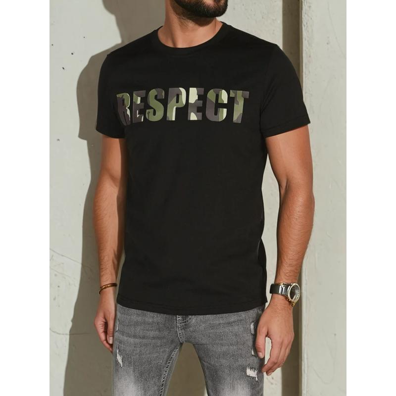 Pánské tričko s potiskem černé