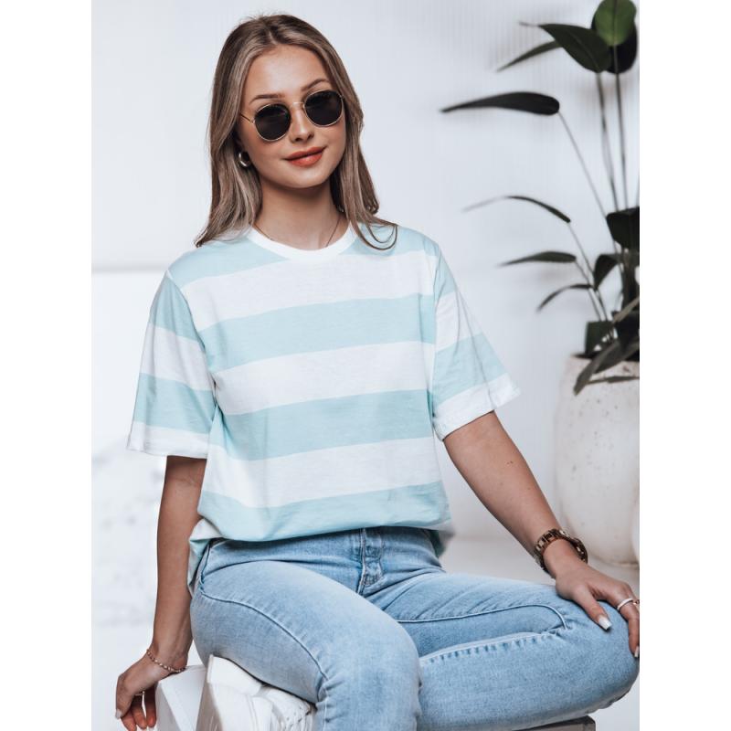 Dámské pruhované tričko ALMIN tyrkysové