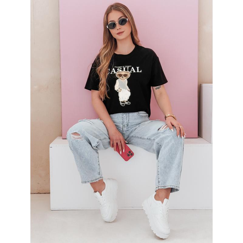 Női póló medvés MISTREET fekete