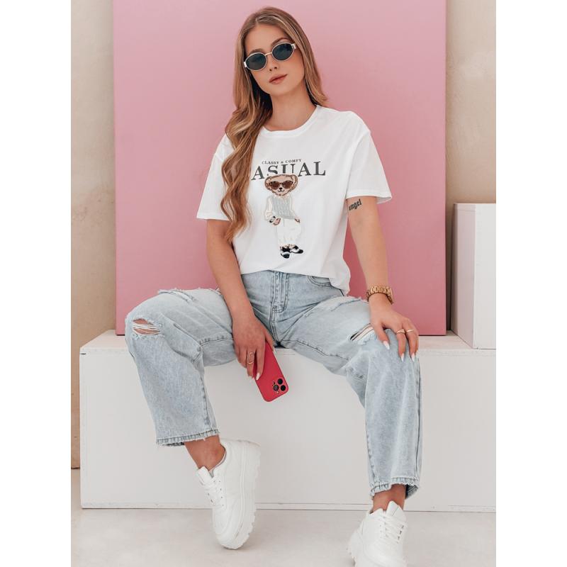 Dámské tričko s medvídkem MISTREET bílé