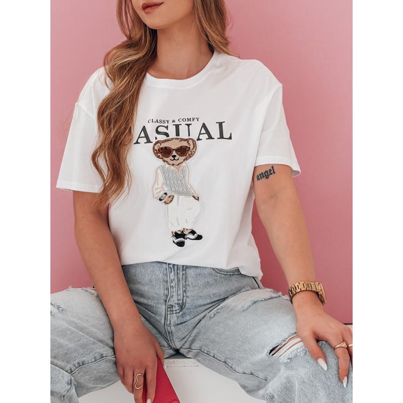 Dámské tričko s medvídkem MISTREET bílé