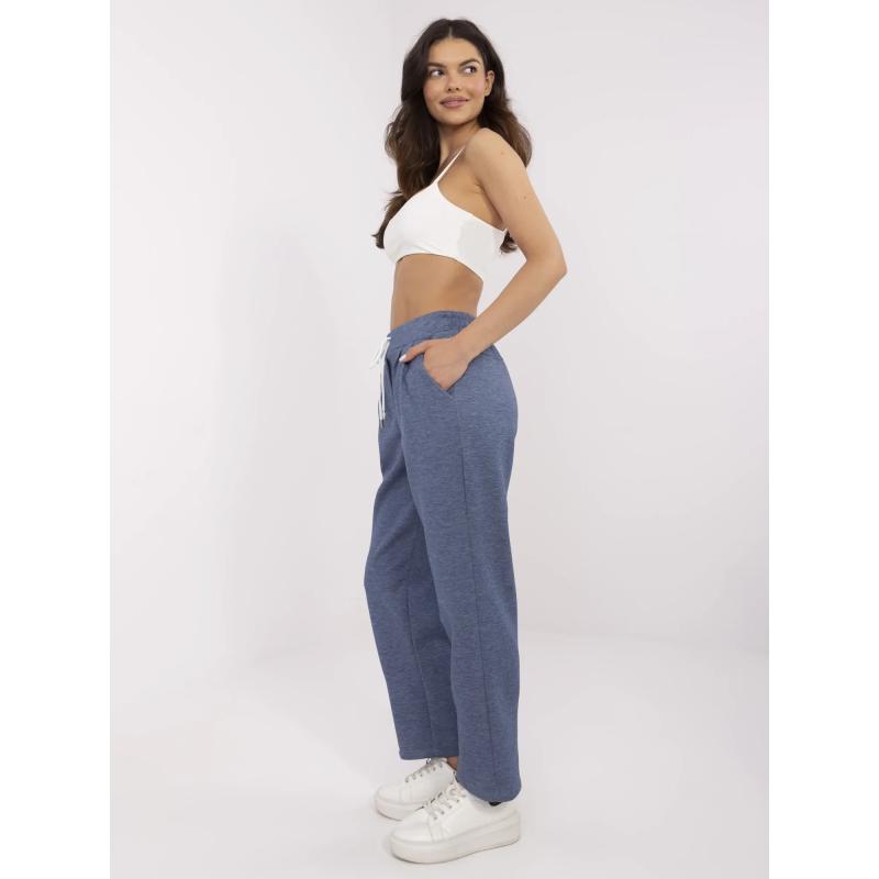 Sötétkék melírozott nadrág zsinórral