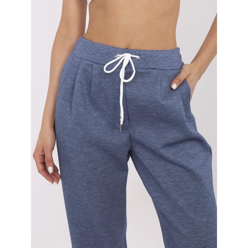 Sötétkék melírozott nadrág zsinórral