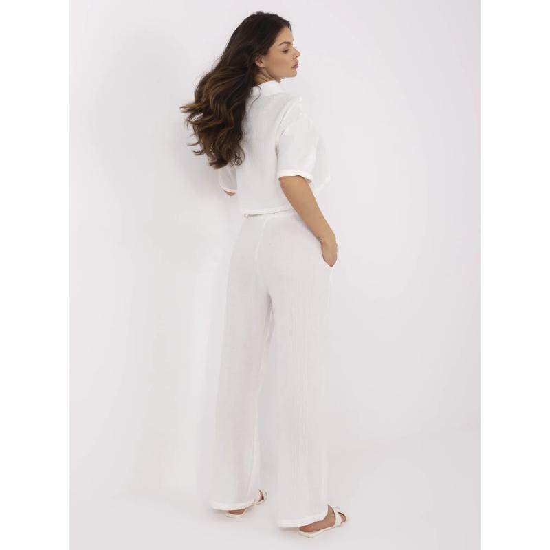 Ecru mušelínový komplet s krátkou košilí