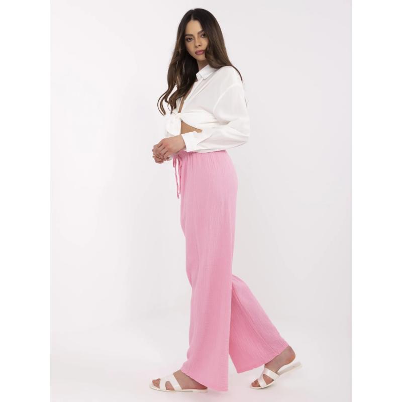 Růžové mušelínové kalhoty na léto OCH BELLA