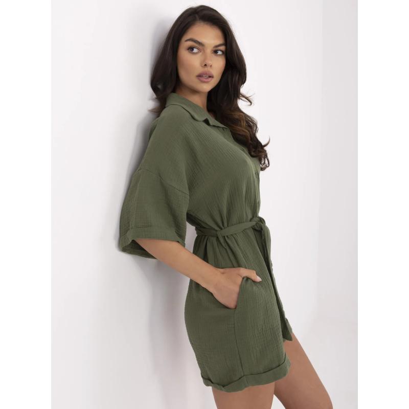 Khaki muszlin overall övvel