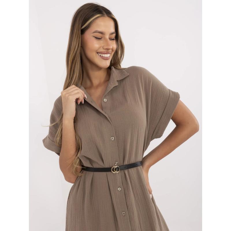 Barna muszlin ingruvó övvel