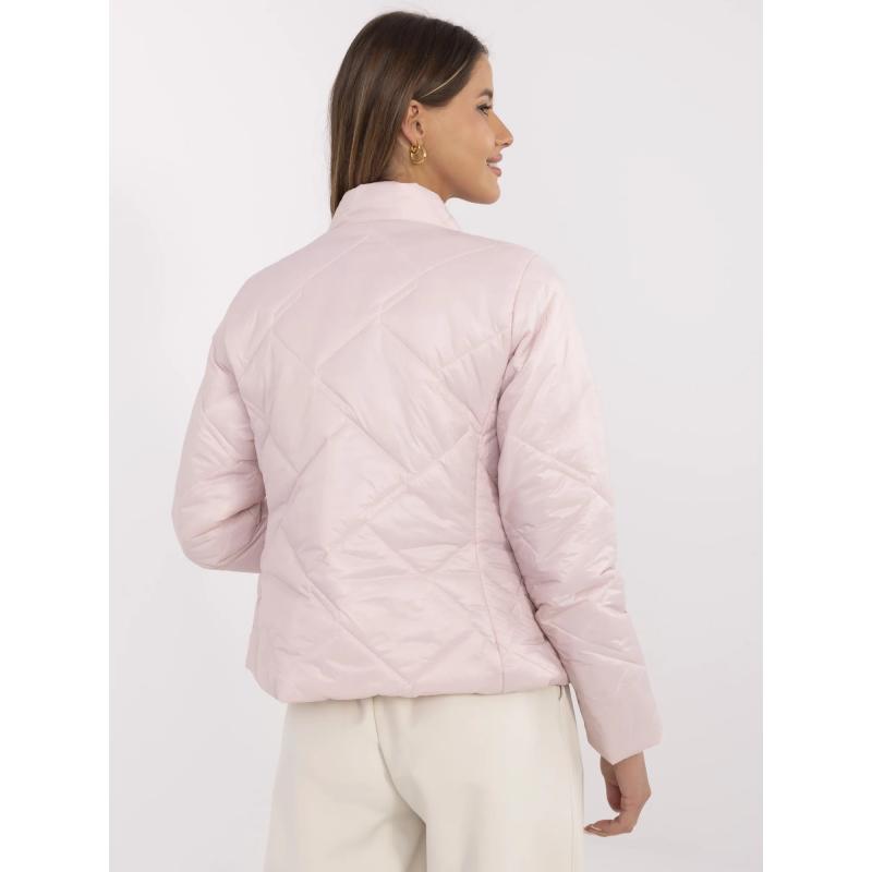 Světle růžová dámská bunda se zapínáním na zip