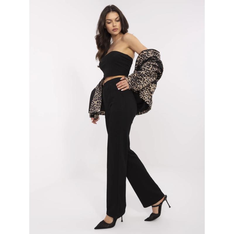 Fekete alap nadrág varrott varratokkal