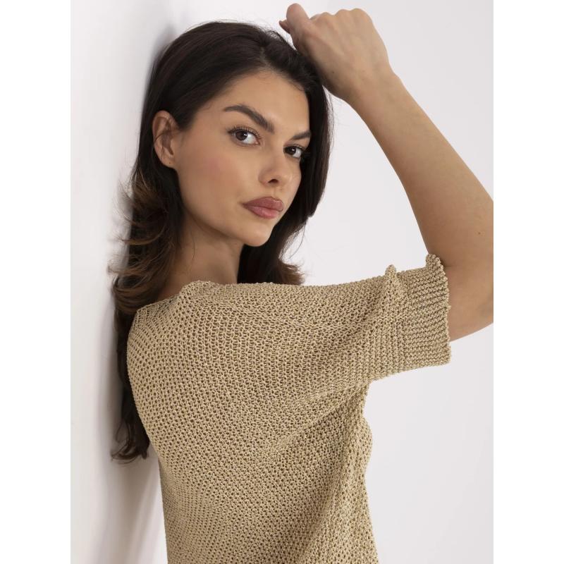 Fluorescenčný ružový obojstranný sveter s krátkymi rukávmi