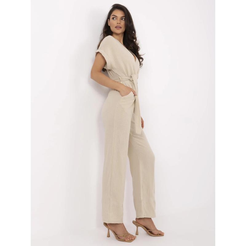 Bézs nyári női muszlin overall