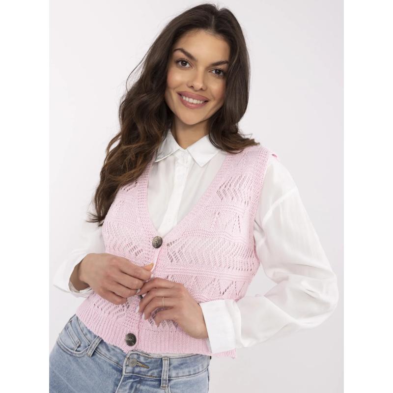 Pistáciový klasický svetr s výstřihem do V