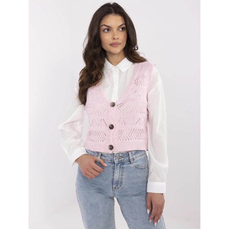 Pistáciový klasický svetr s výstřihem do V