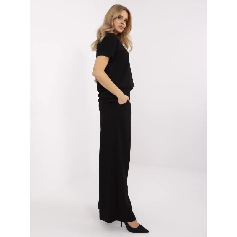 Fekete alap nadrág széles szárral