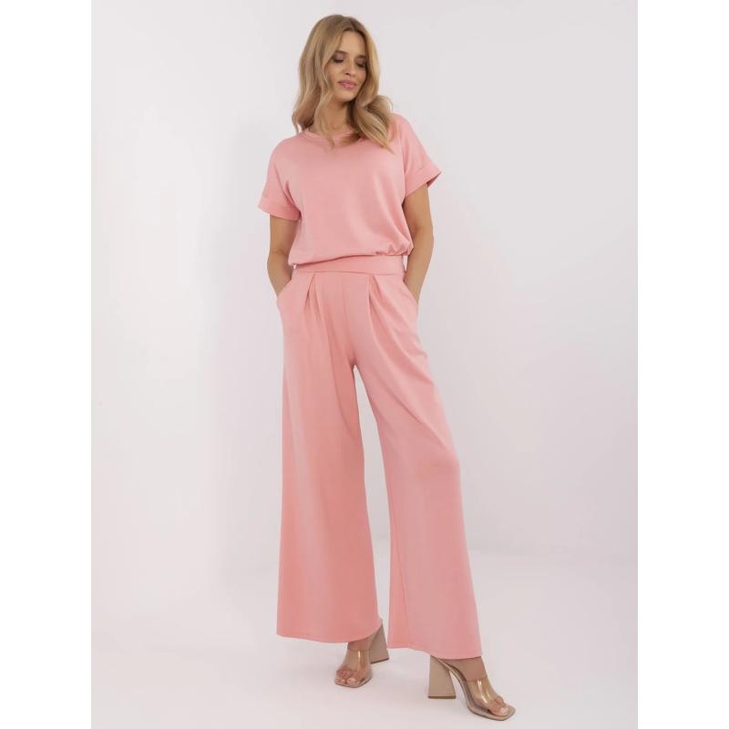 Barack színű alapvető melegítő nadrág redőkkel