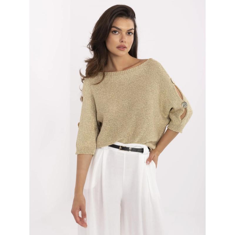 Svetlo fialový dámsky pulóver s copmi