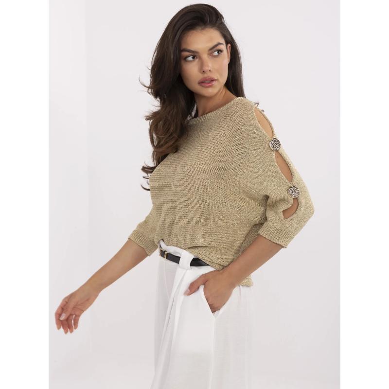 Svetlo fialový dámsky pulóver s copmi