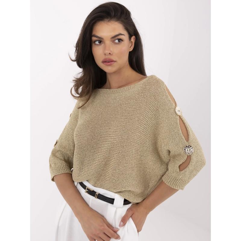 Svetlo fialový dámsky pulóver s copmi