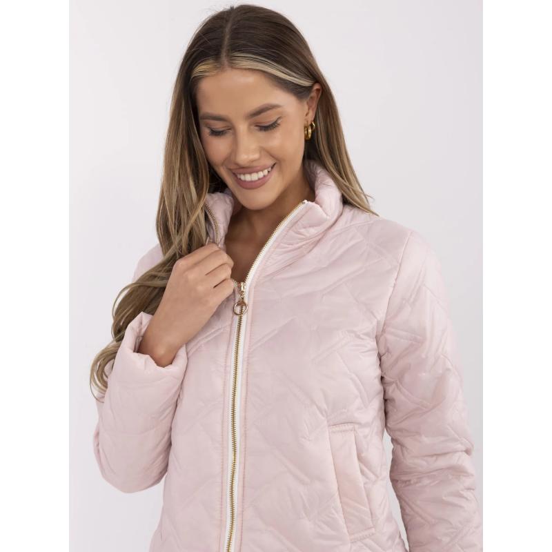 Svetloružová prechodná bunda s podšívkou