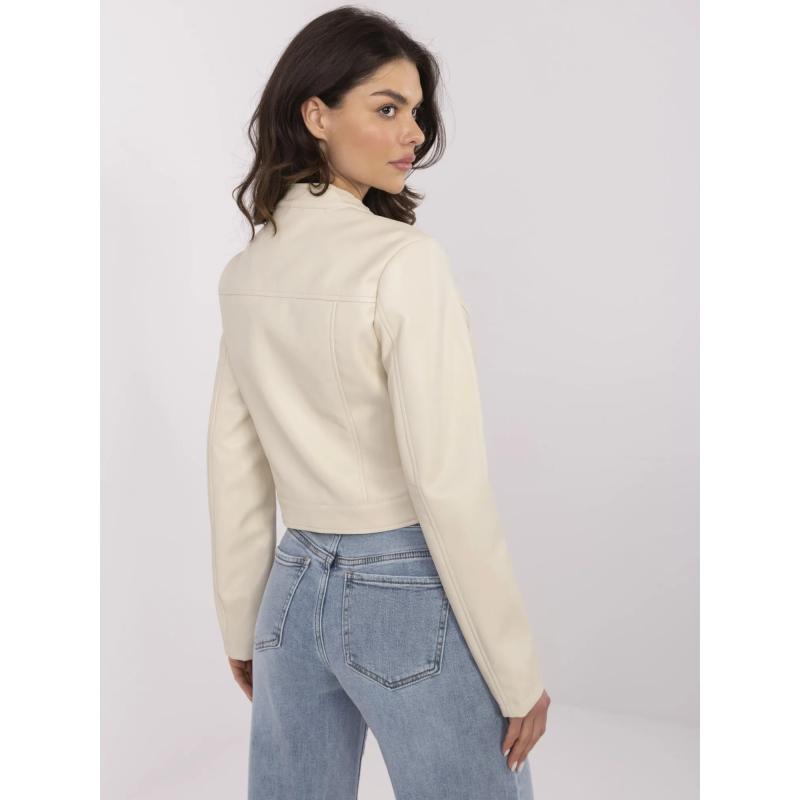 Béžová krátka bunda so zipsom