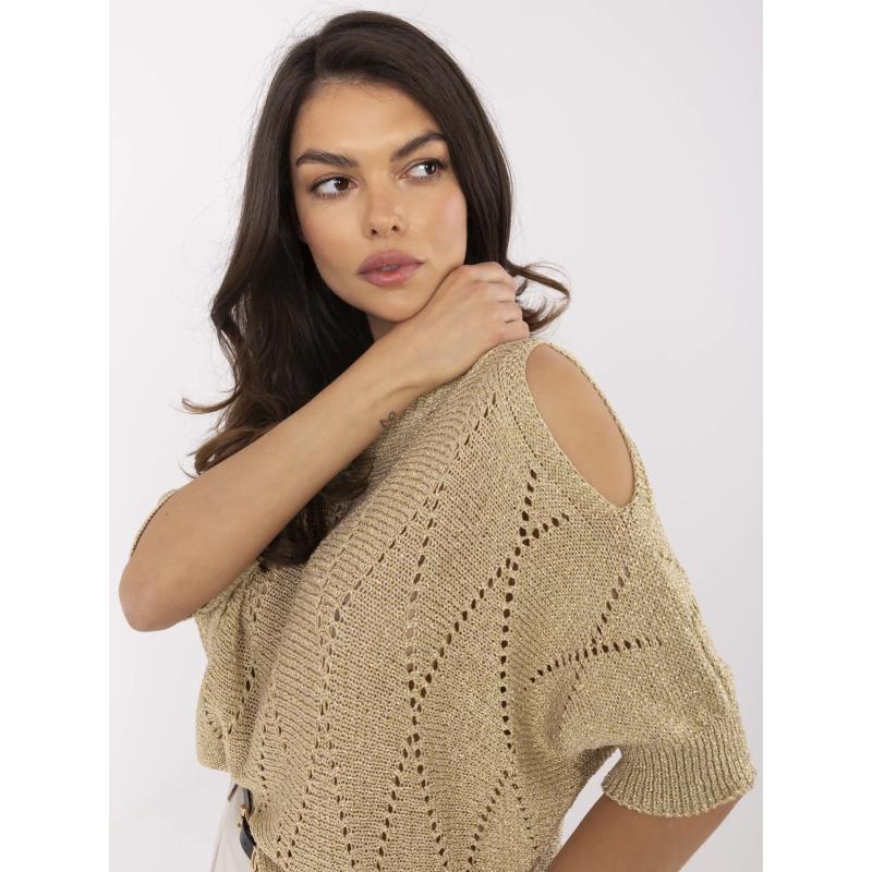 Svetlo fialový pletený sveter s copmi