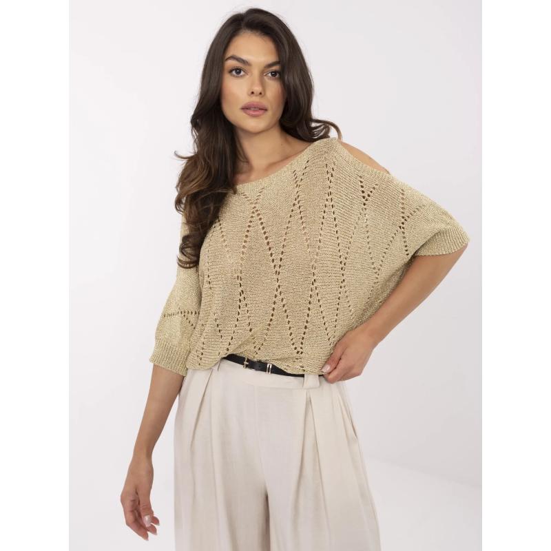 Svetlo fialový pletený sveter s copmi