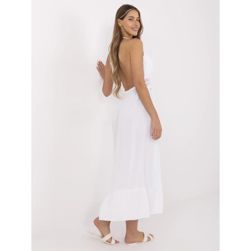 Bílé mušelínové šaty v boho stylu s krajkou