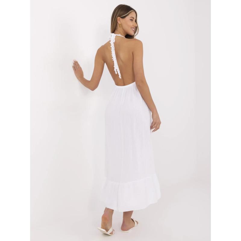 Bílé mušelínové šaty v boho stylu s krajkou