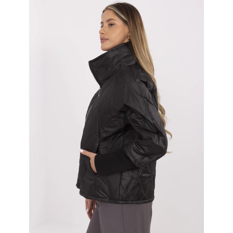 Černá dámská přechodová bunda s prošíváním