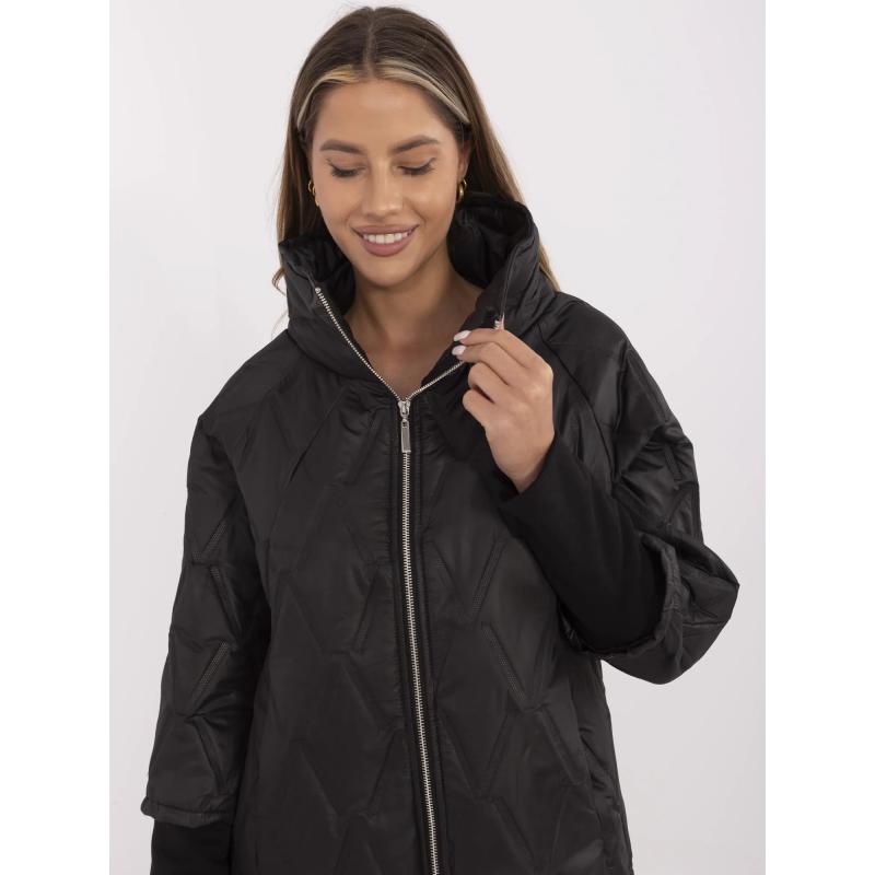 Černá dámská přechodová bunda s prošíváním