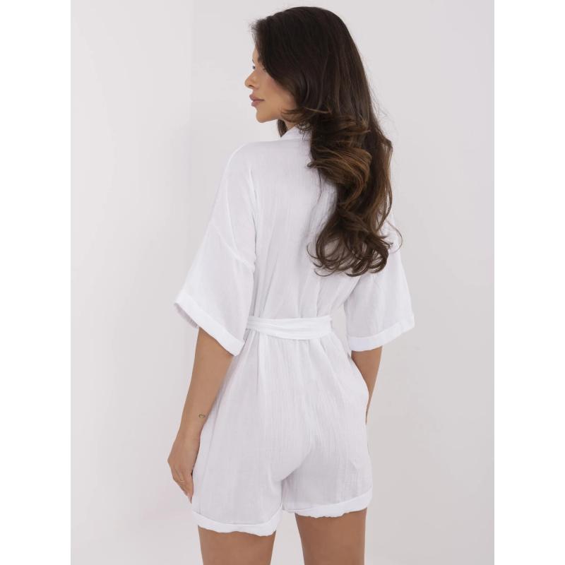 Fehér muszlin kombiné gallérral