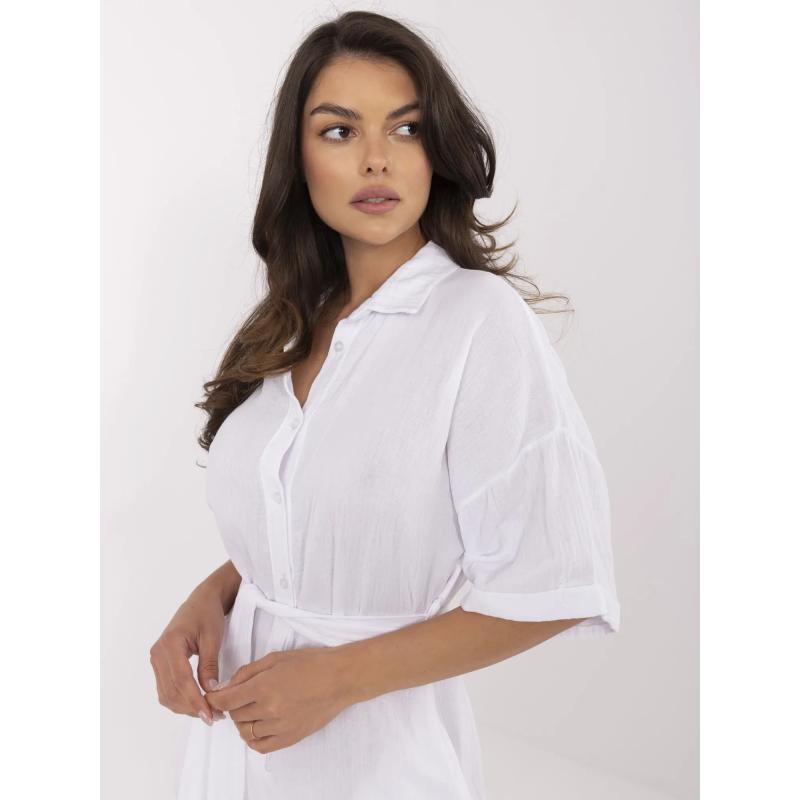 Fehér muszlin kombiné gallérral