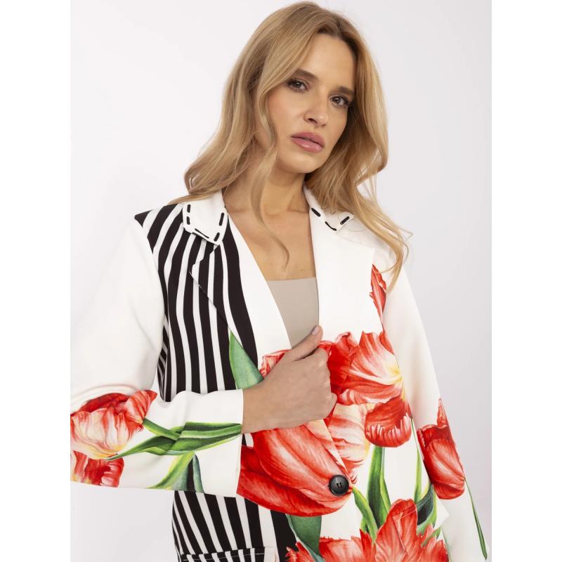 Krémové sako s vycpávkami na ramenou