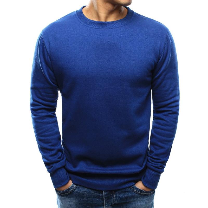 Férfi ELEGANT kapucnis pulóver egyszínű kék