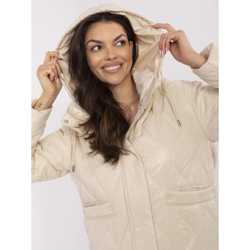 Béžová prechodná bunda s odnímateľnou kapucňou