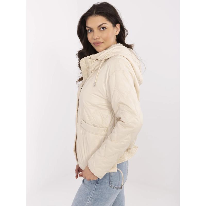Béžová prechodná bunda s odnímateľnou kapucňou